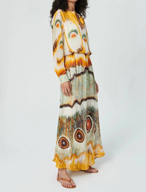 Layla Maxi Dress In Petal Skin Yellow