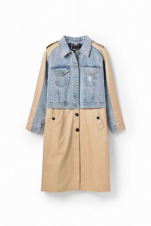 Hybrid denim trench coat