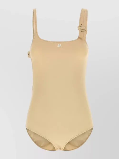 Courrèges - swimsuit cut out buckle scoop back
