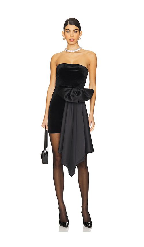 MORE TO COME Clea Velvet Dress in Black. S also in