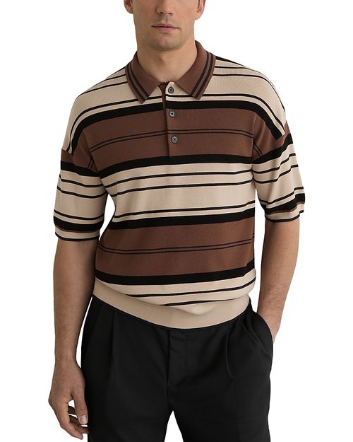 Relaxed Fit Stripe Polo Shirt