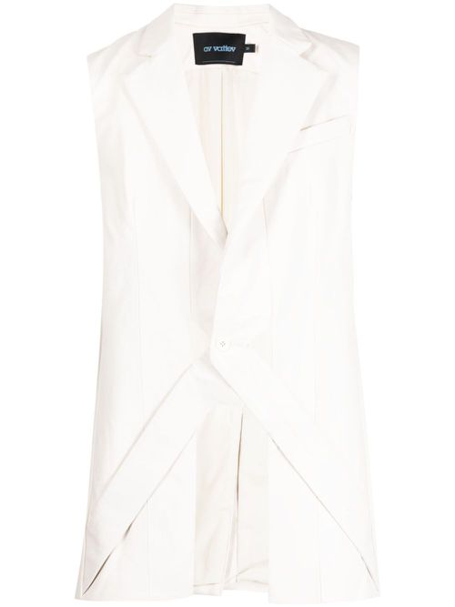 Cut-out detailing sleeveless gilet - White