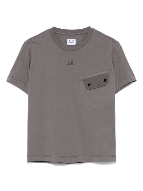 C.P. Company Kids logo-embroidered T-shirt - Grey