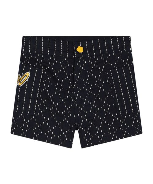Logo-appliqué stitched mini shorts