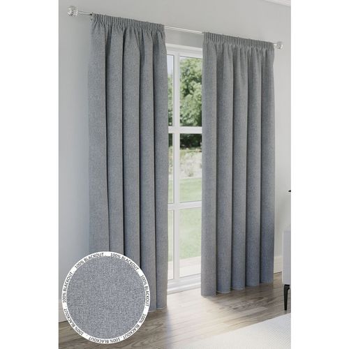 100% Blackout Pencil Pleat Thermal Energy Saving Curtains - Ideal for Living Rooms & Bedrooms