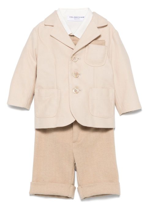 Single-breasted trousers set - Neutrals