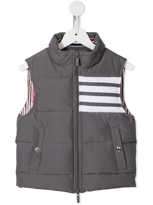Downfilled sleeveless 4-Bar vest - Grey