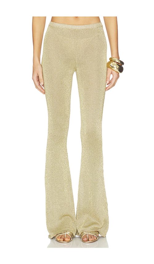 Leslie Amon Dore Pant in Metallic Gold. L. Also in M, S