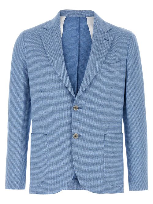 Light Blue Single-breasted Blazer