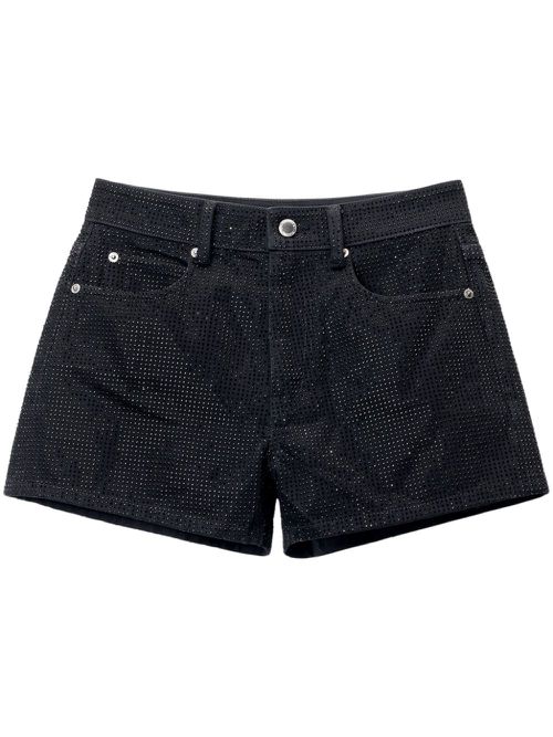 High-rise denim shorts - Black