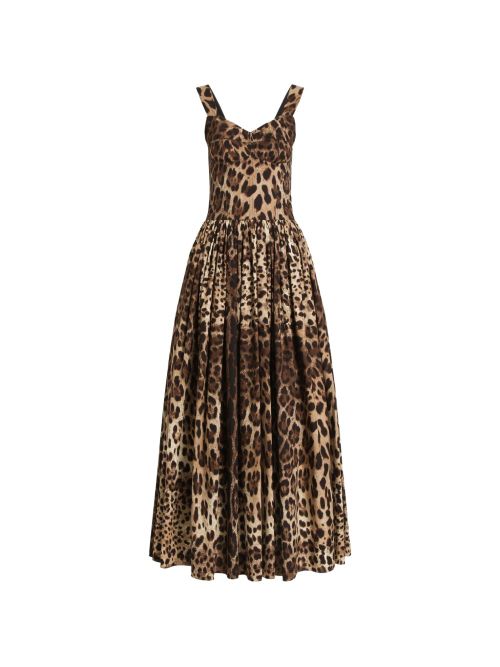 Leopard-Print Cotton Dress — Leopard