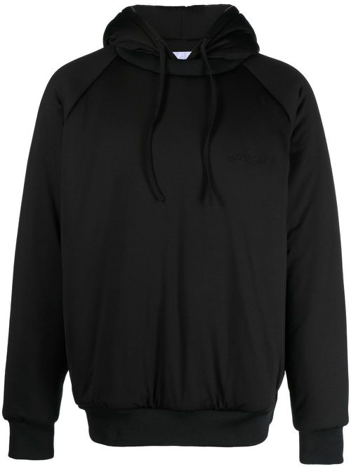 Logo-embroidered hoodie - Black