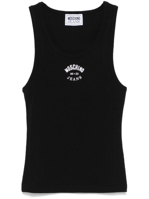 Logo-print tank top - Black
