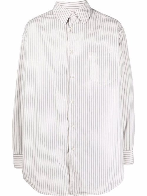 Stripe-print padded shirt - White