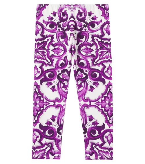 Majolica cotton-blend leggings