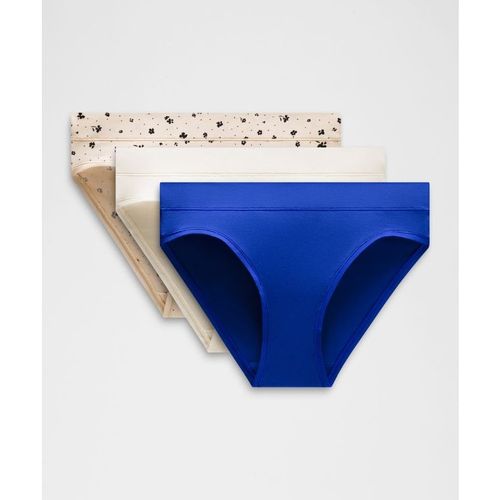 Lululemon – Women's UnderEase Mid-Rise Bikini Underwear 3 Pack – Color Blue/Black/White – Sma