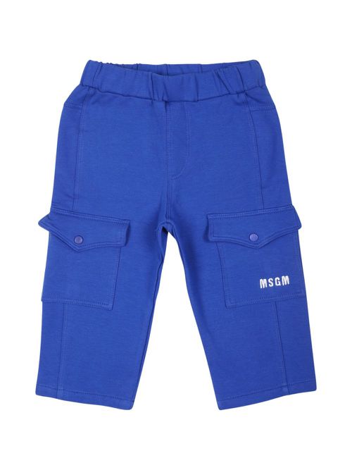 Embroidered-logo trousers - Blue