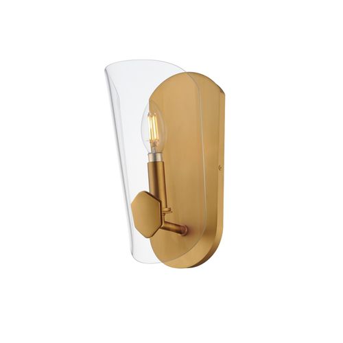 Natural Aged Brass One Light Wall Sconce from the Armory Collection
