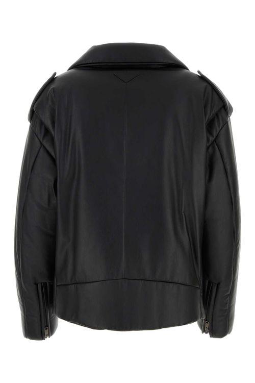 Black Nappa Leather Padded Jacket