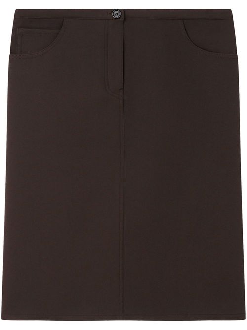 Low-waist midi skirt - Brown