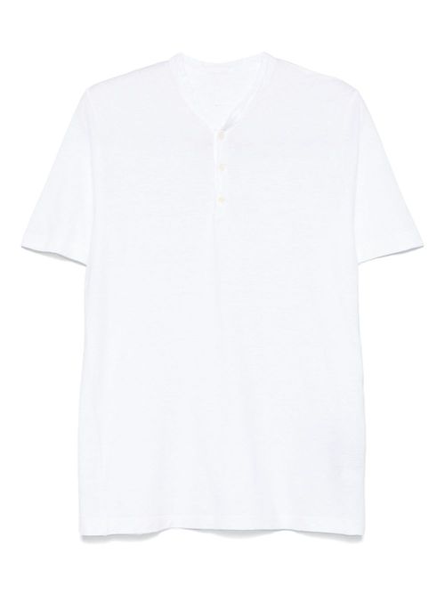 120% Lino slub henley T-shirt - White
