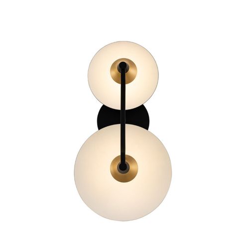 Redding Wall Sconce in Matte Black with White and Brass Accent