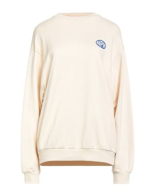 Woman Sweatshirt Cream Size S Cotton