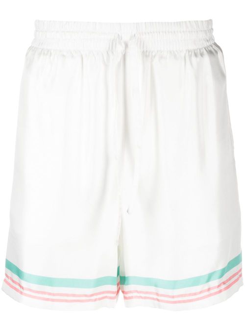 Tennis Club Icon silk track shorts - White