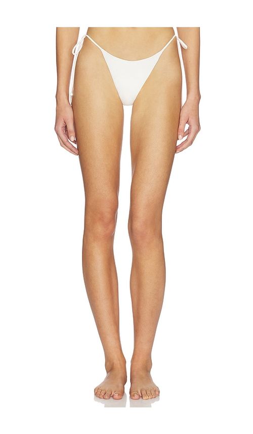 Leslie Amon Pearl White Bikini Botton in White. - L also in M, S