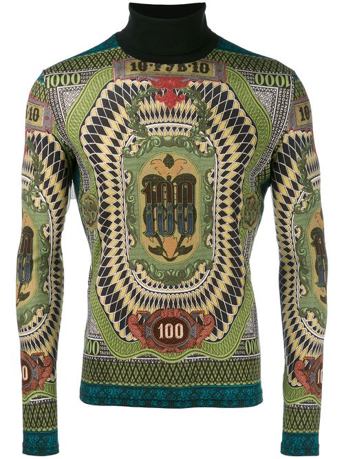 1994 roll neck 100 dollar sweater - Multicolour