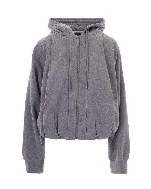 Cotton-Blend Fleece Hoodie — Gray