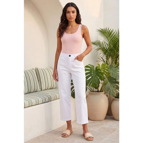 Roman Womens Cropped Stretch Culotte - White