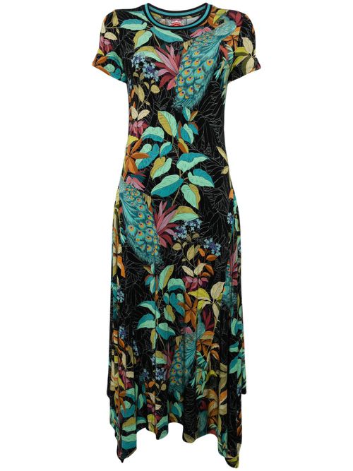 Asymmetric cap sleeve dress - Black