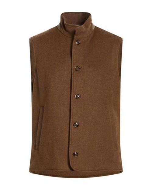 Man Vest Light brown Size 38 Virgin Wool