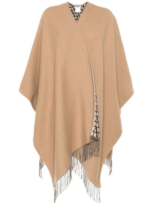 Brown Fringed double poncho