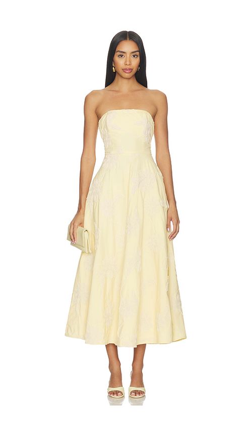 ROTATE Flower Strapless Dress in Yellow. - 32 also , 36