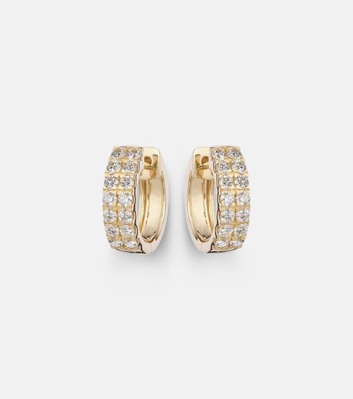 Stone and Strand Twin 14kt gold earrings with diamonds