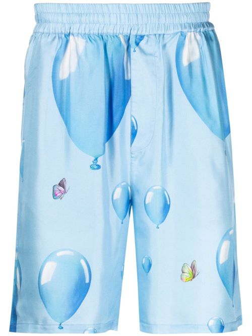 Dreaming Balloons silk shorts - Blue