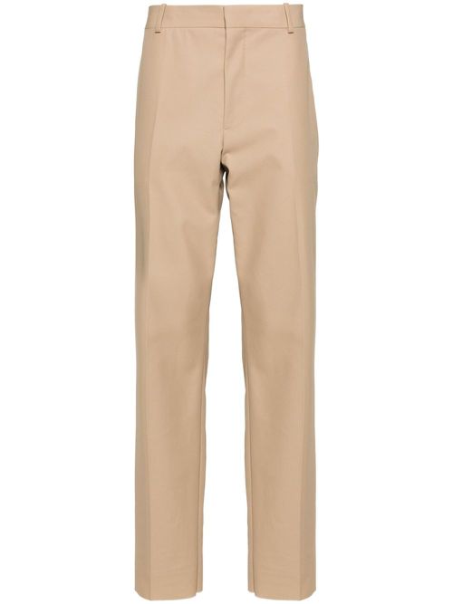Mid-rise twill-weave tailored trousers - Neutrals