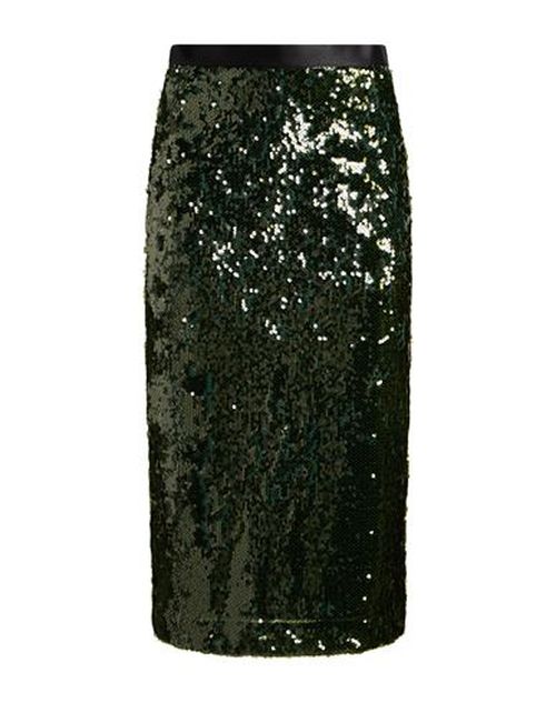 Woman Midi skirt Dark green Size 10 Polyester