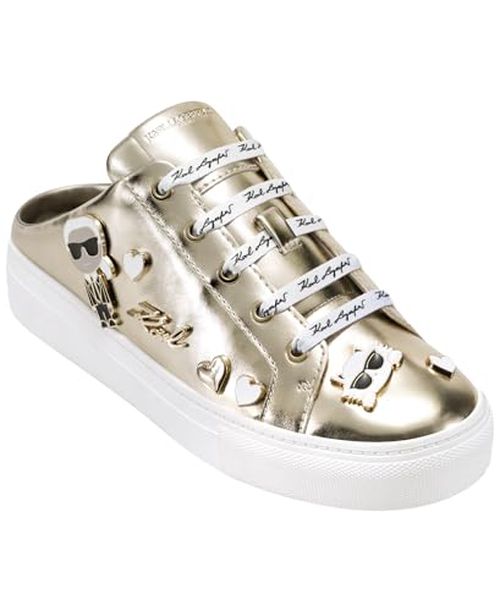 KARL LAGERFELD Paris Women's Cambria Slip on Sneaker Mule with Pins