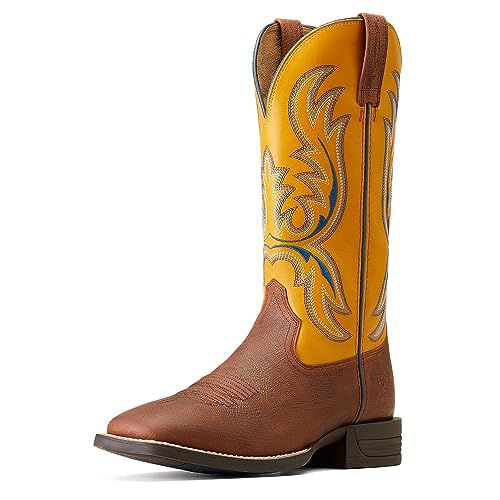 ARIAT Men's Bullhead Western Boot - Cowtown Brown/Golden Yellow