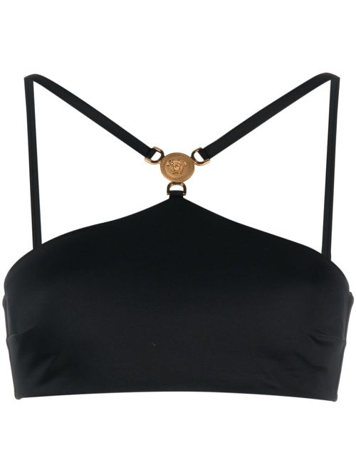 Medusa Head halterneck bikini top - Black