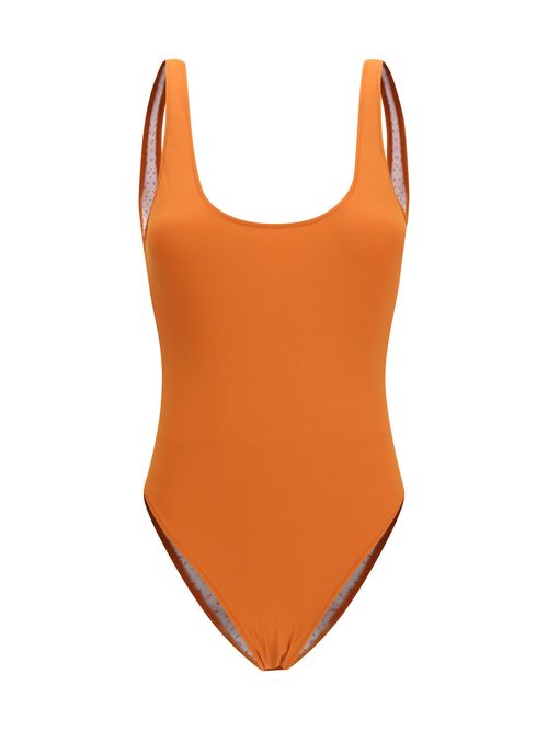 Open-Back Design One-Piece Swimsuit — Orange