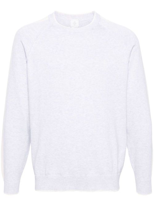 Stripe-detail cotton jumper - Grey
