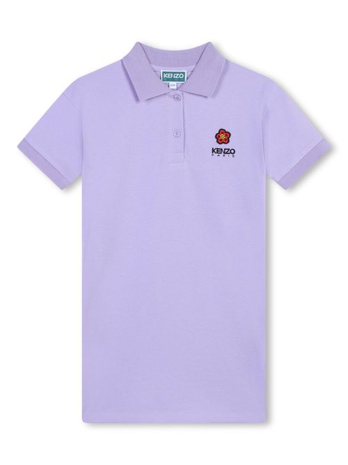 Boke Flower cotton polo dress - Purple