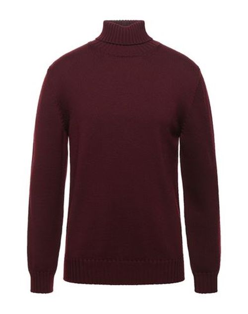 Man Turtleneck Burgundy Size 36 Merino Wool