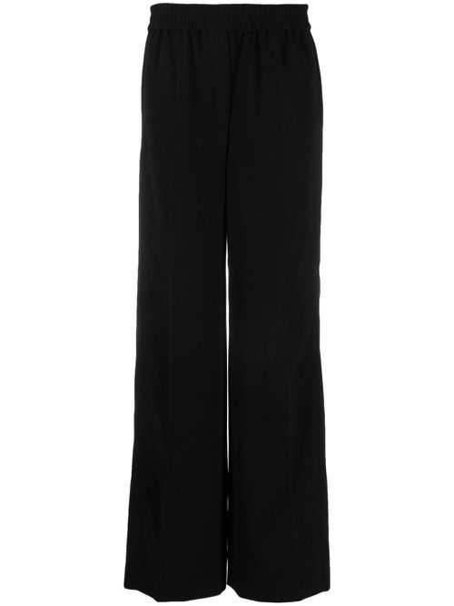 Wide-leg twill-weave trousers - Black