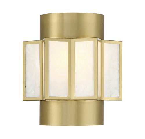 Warm Brass Two Light Wall Sconce from the Gideon Collection