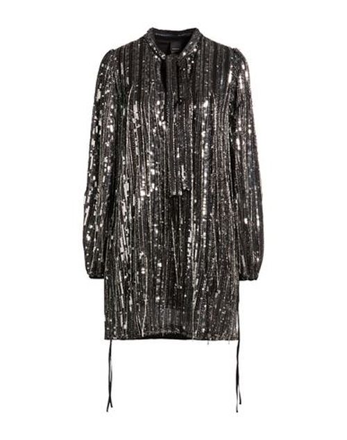 Woman Mini dress Black Size 4 Polyester, Glass